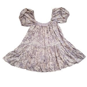 Anthropologie By Together Floral Dress Womens Small Puff Sleeve Bohemian